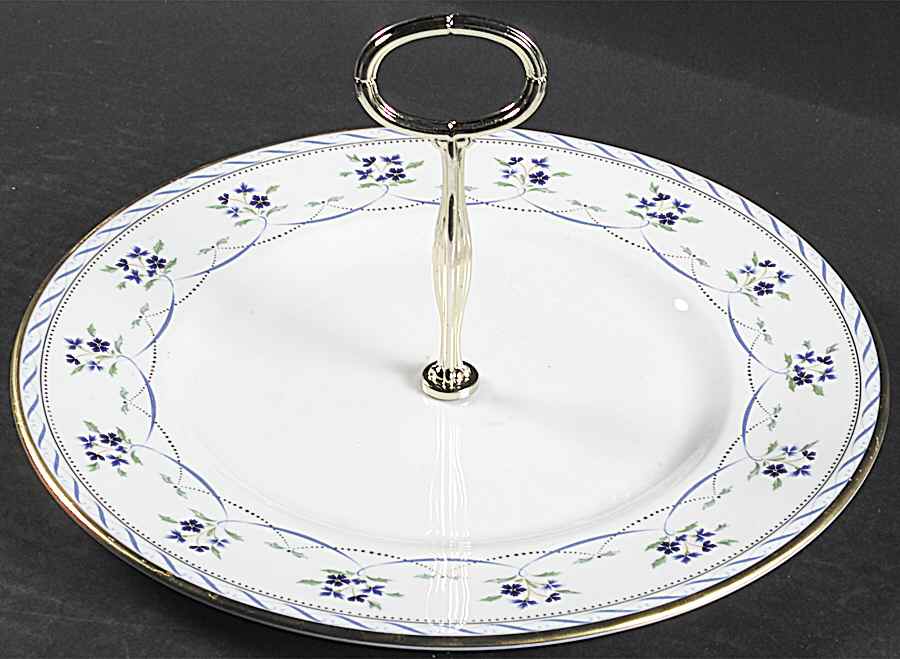 Orleans Blue Round Serving Plate with Center Handle (Dp) Hc by Lenox-1