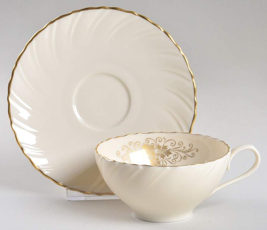 Orleans Flat Cup & Saucer Set by Lenox-1