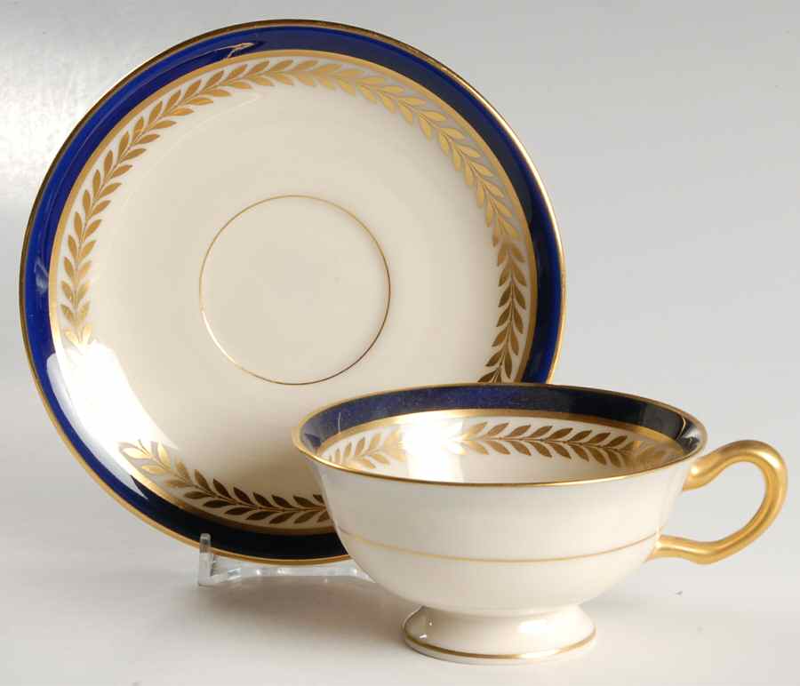 Orleans Cobalt Blue Footed Cup & Saucer Set by Lenox-1