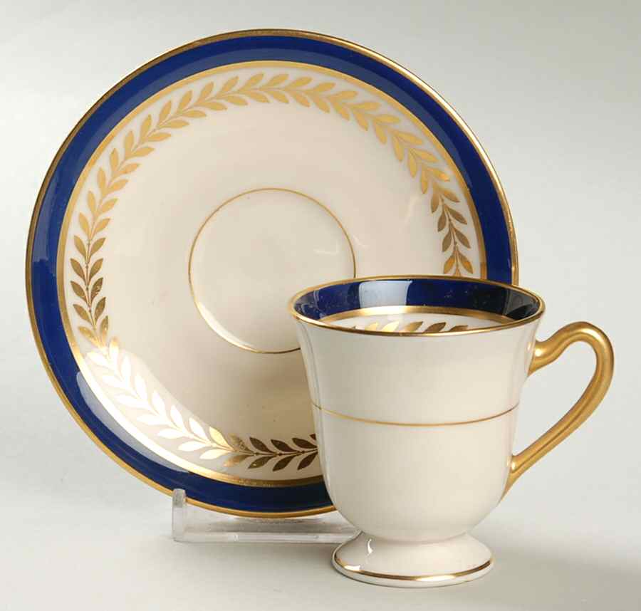 Orleans Cobalt Blue Footed Demitasse Cup & Saucer Set by Lenox-1