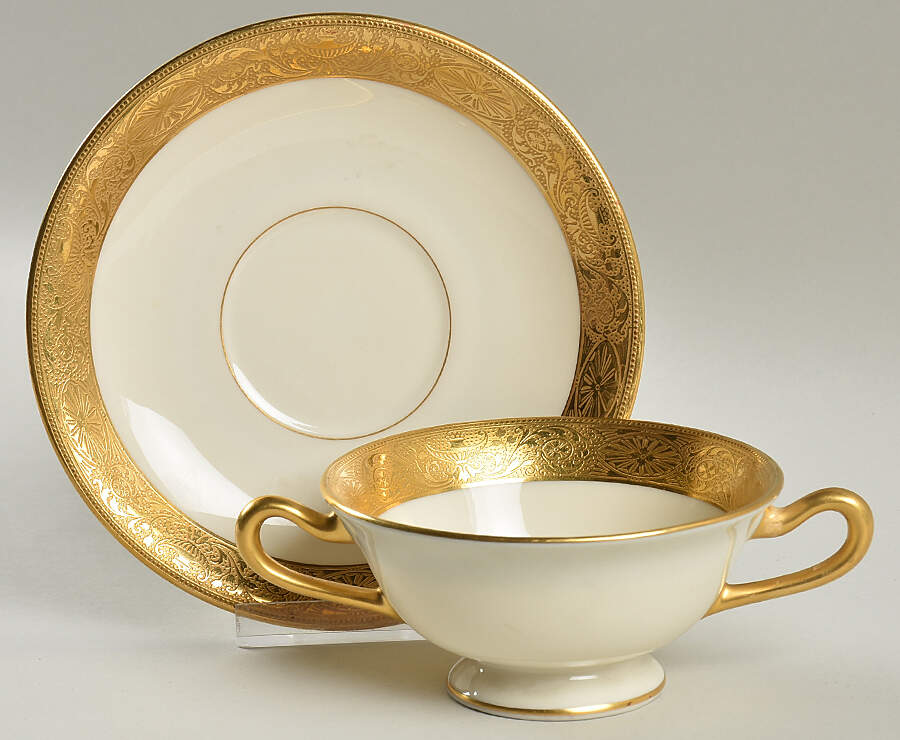 P22 Footed Bouillon Cup & Saucer by Lenox-1