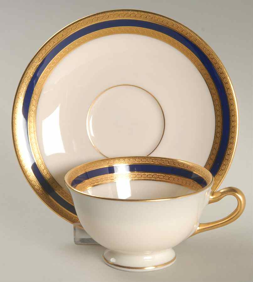 P72 Cobalt Blue Footed Demitasse Cup & Saucer Set by Lenox-1
