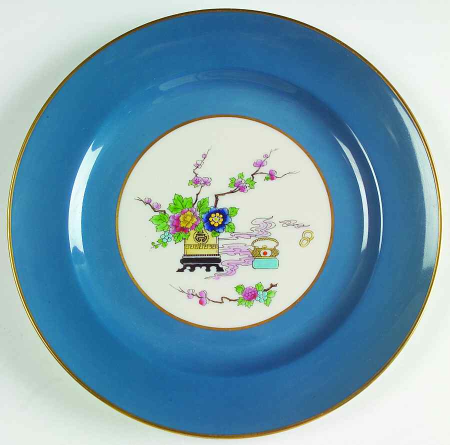P76C Turquoise and Grey Luncheon Plate by Lenox-1