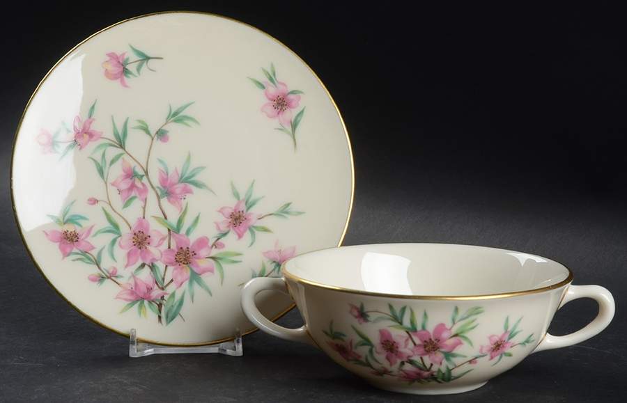 Peachtree Flat Cream Soup Bowl & Dessert Plate/Saucer Set by Lenox-1