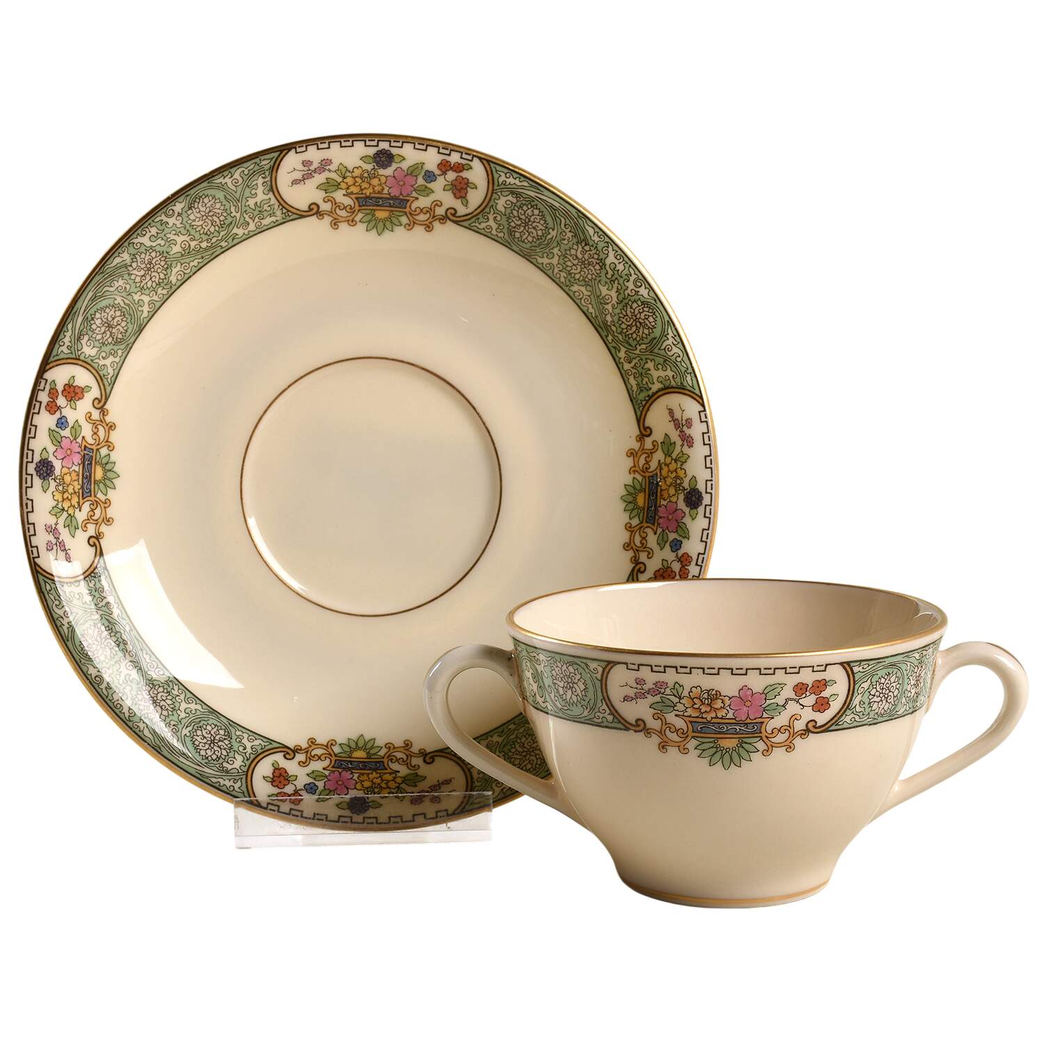 Peking Footed Bouillon Cup & Saucer by Lenox-1