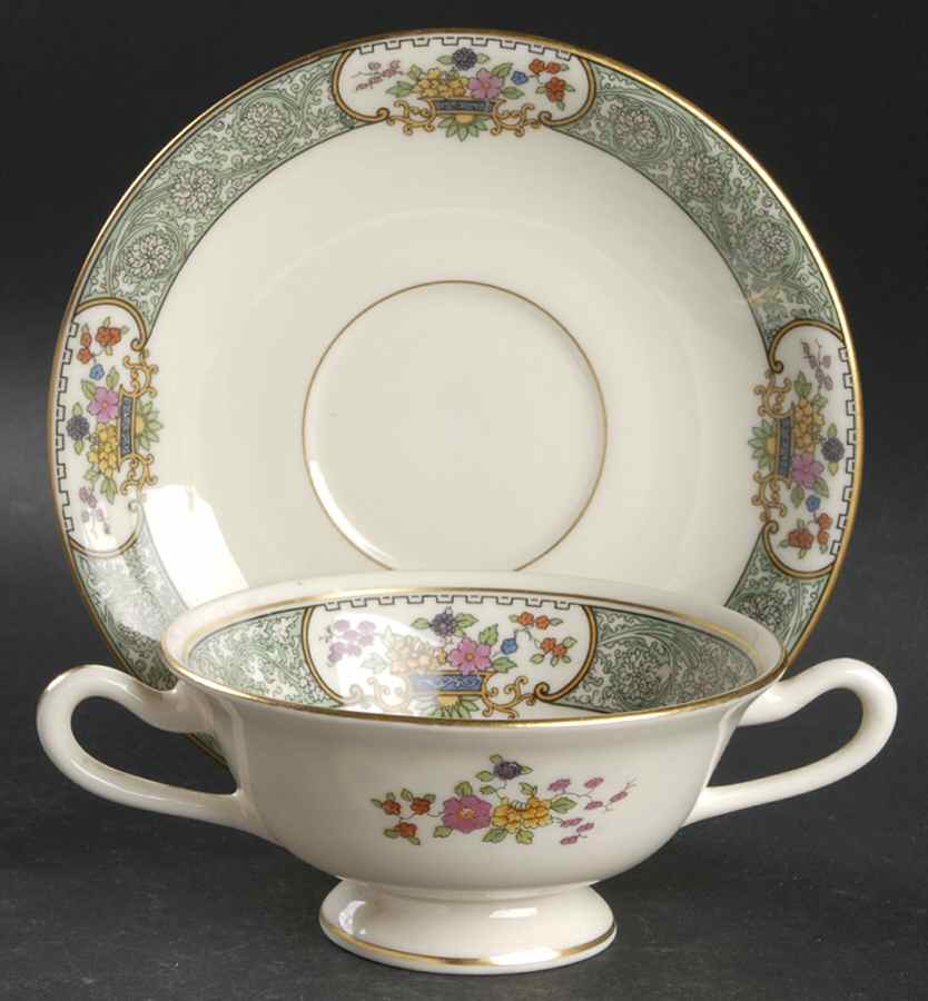 Peking Footed Bouillon Cup & Saucer by Lenox-1