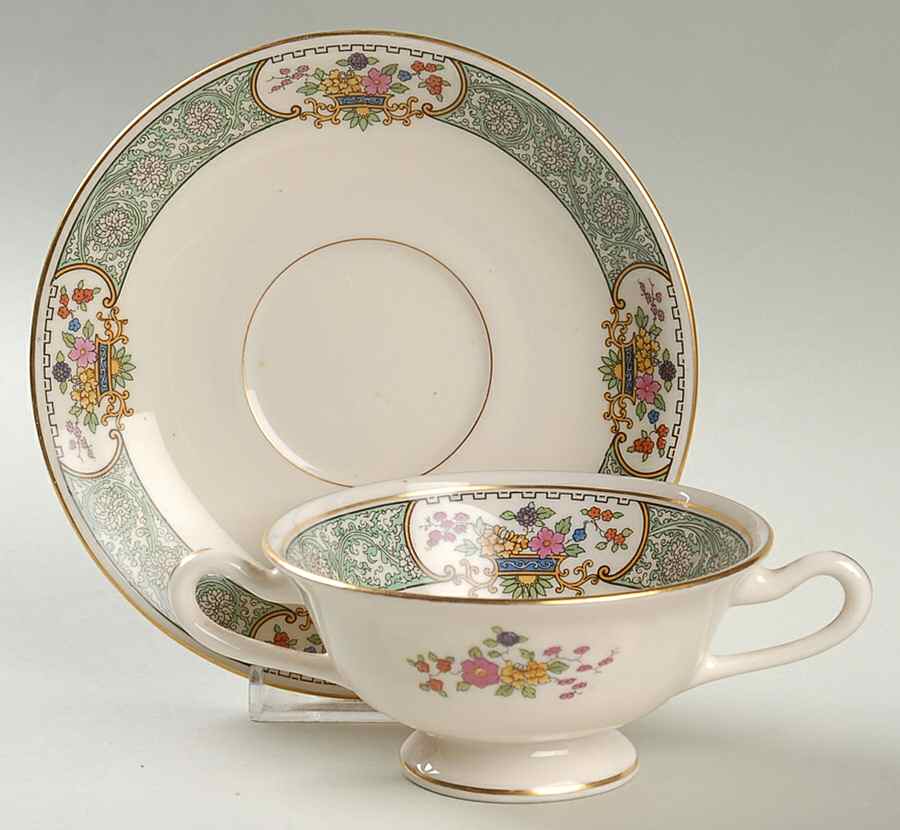 Peking Flat Bouillon Cup & Saucer by Lenox-1