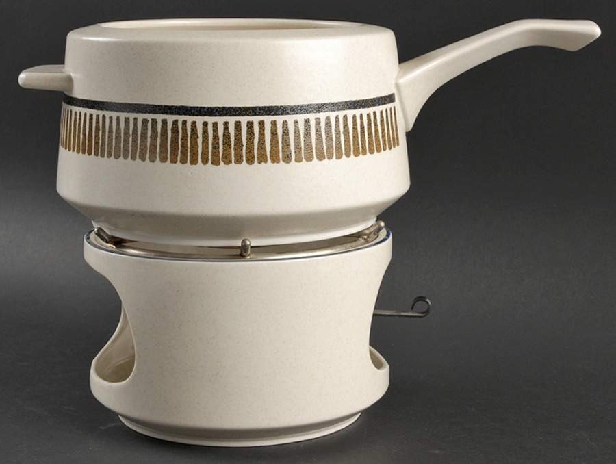 Percussion (Trim On Edge) Open Fondue Pot w/Warmer Stand,Metal Rack & Burner by Lenox-1