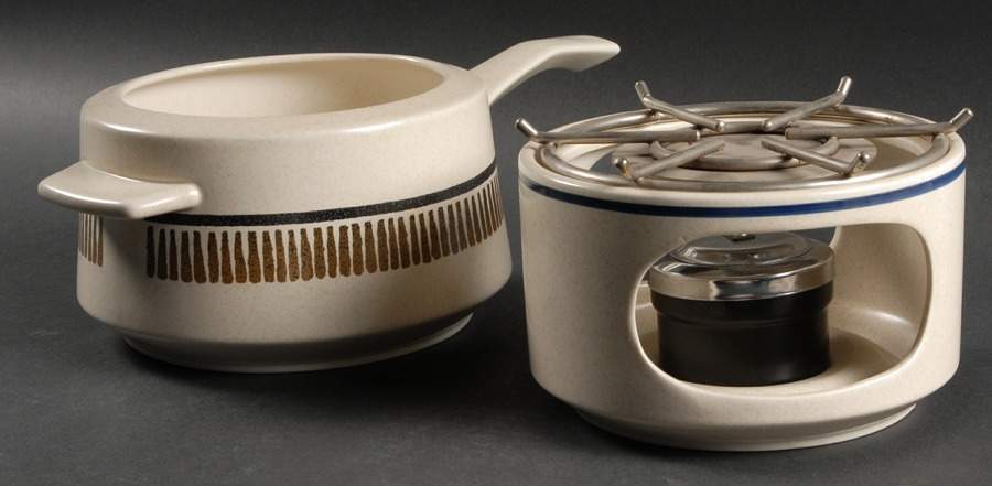 Percussion (Trim Off Edge) Open Fondue Pot w/Warmer Stand,Metal Rack & Burner by Lenox-1