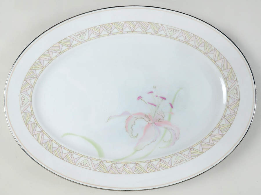 Pink Lily 16" Oval Serving Platter by Lenox-1