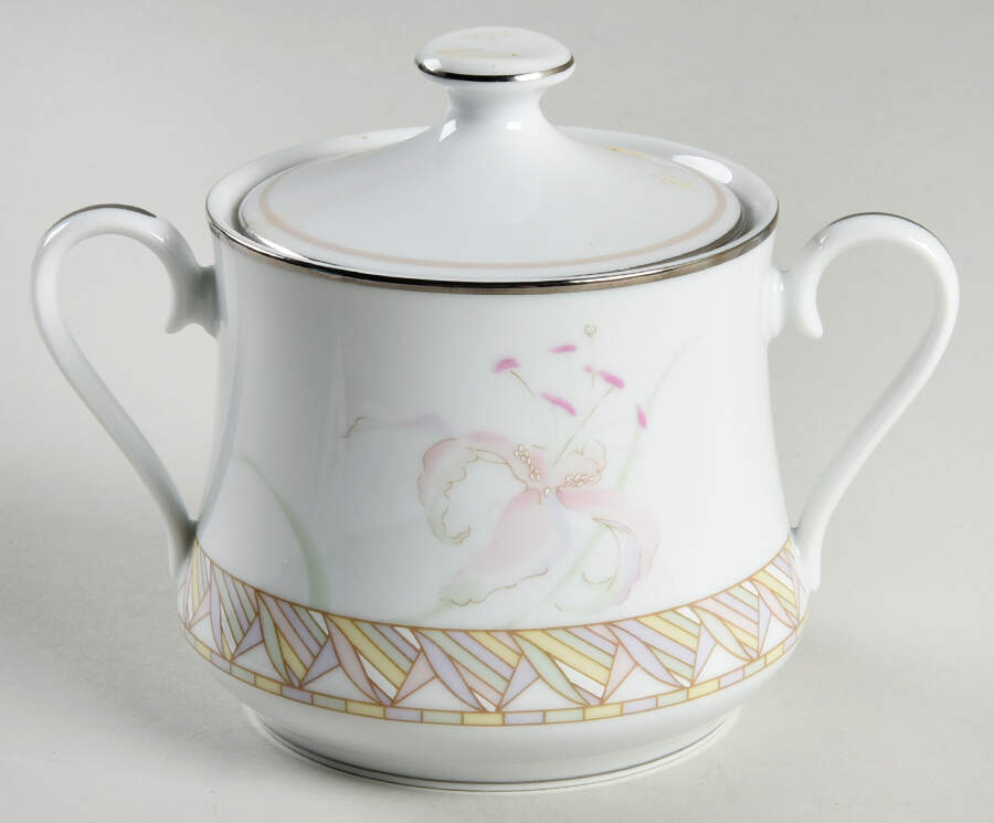 Pink Lily Sugar Bowl & Lid by Lenox-1