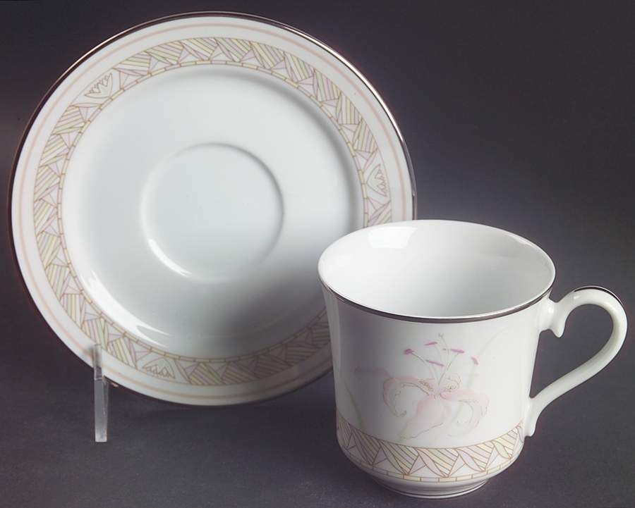 Pink Lily Flat Cup & Saucer Set by Lenox-1