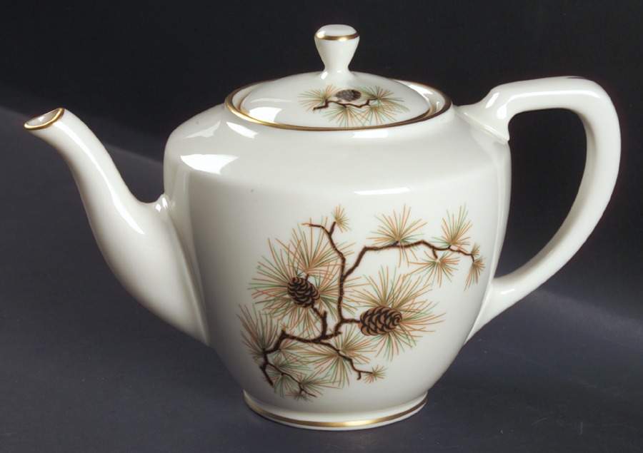 Pine Shape 1961 Teapot & Lid by Lenox-1
