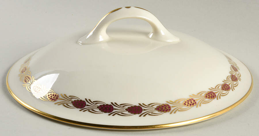 Pinehurst Maroon Lid for Round Vegetable by Lenox-1