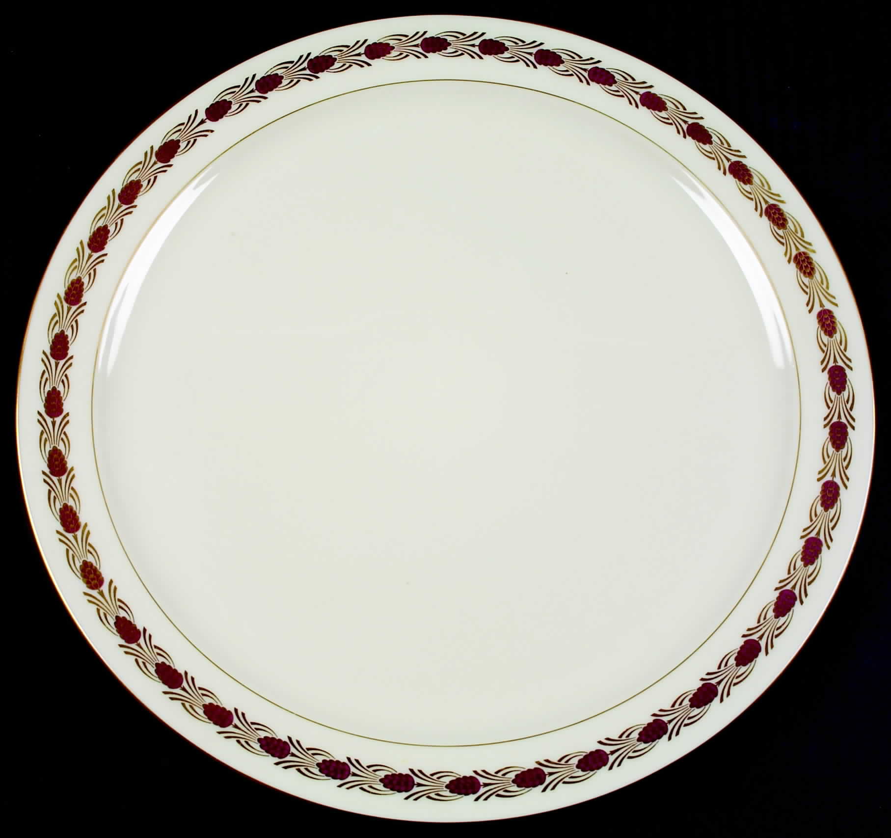 Pinehurst Maroon 12" Chop Plate (Round Platter) by Lenox-1