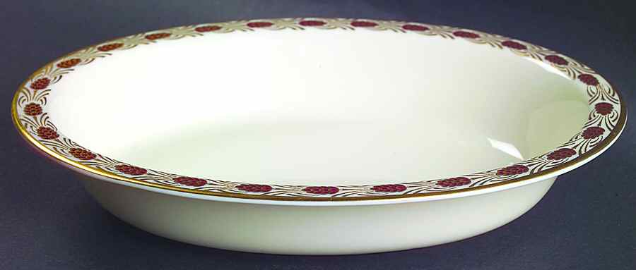 Pinehurst Maroon 9" Oval Vegetable Bowl by Lenox-1