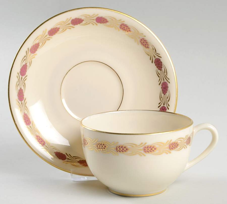 Pinehurst Maroon Oversized Cup & Saucer Set by Lenox-1