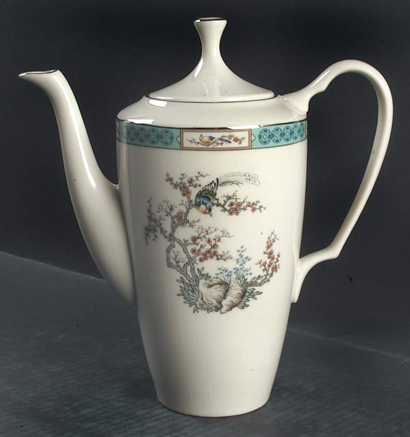 Plum Blossoms Coffee Pot & Lid by Lenox-1