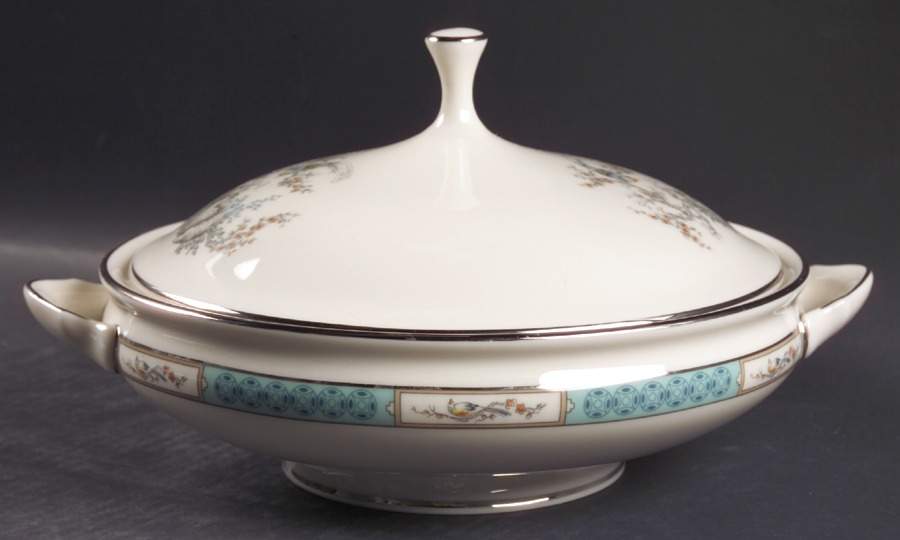 Plum Blossoms Round Covered Vegetable by Lenox-1