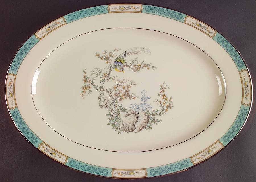Plum Blossoms 16" Oval Serving Platter by Lenox-1