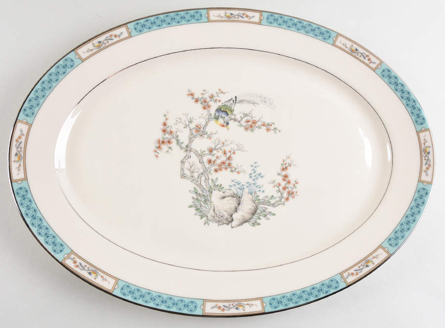 Plum Blossoms 17" Oval Serving Platter by Lenox-1