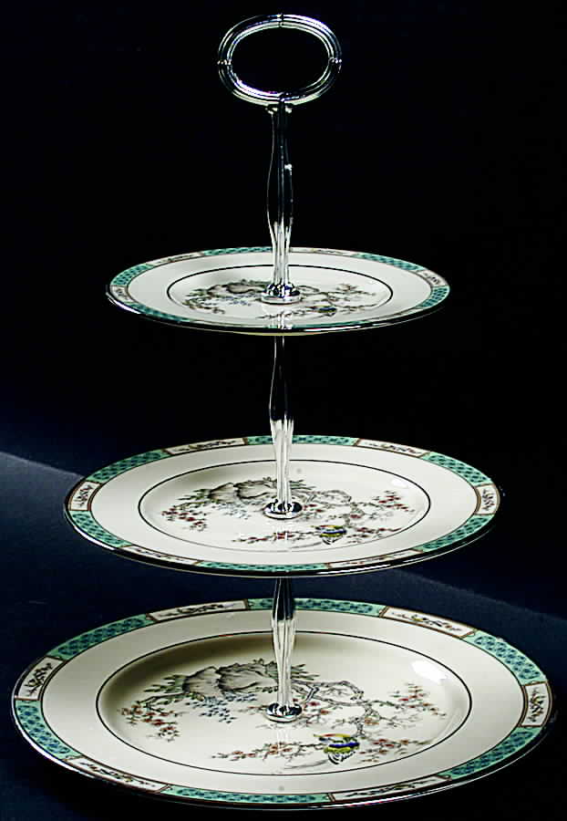 Plum Blossoms 13 7/8"-14 1/4" 3-Tiered Serving Tray(DP,SP,BB) HC by Lenox-1