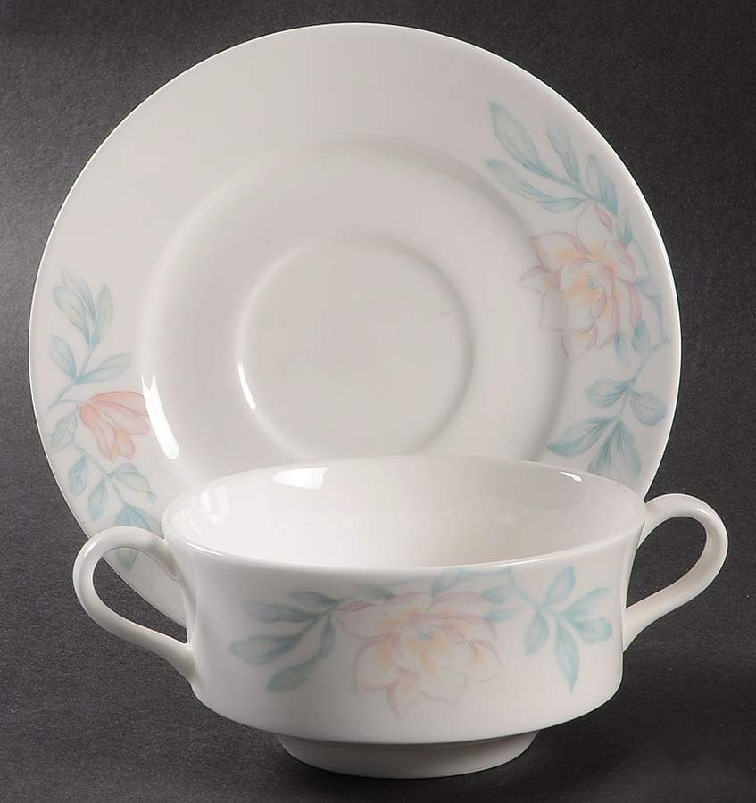 Plantation Blossom Flat Cream Soup Bowl & Saucer Set by Lenox-1
