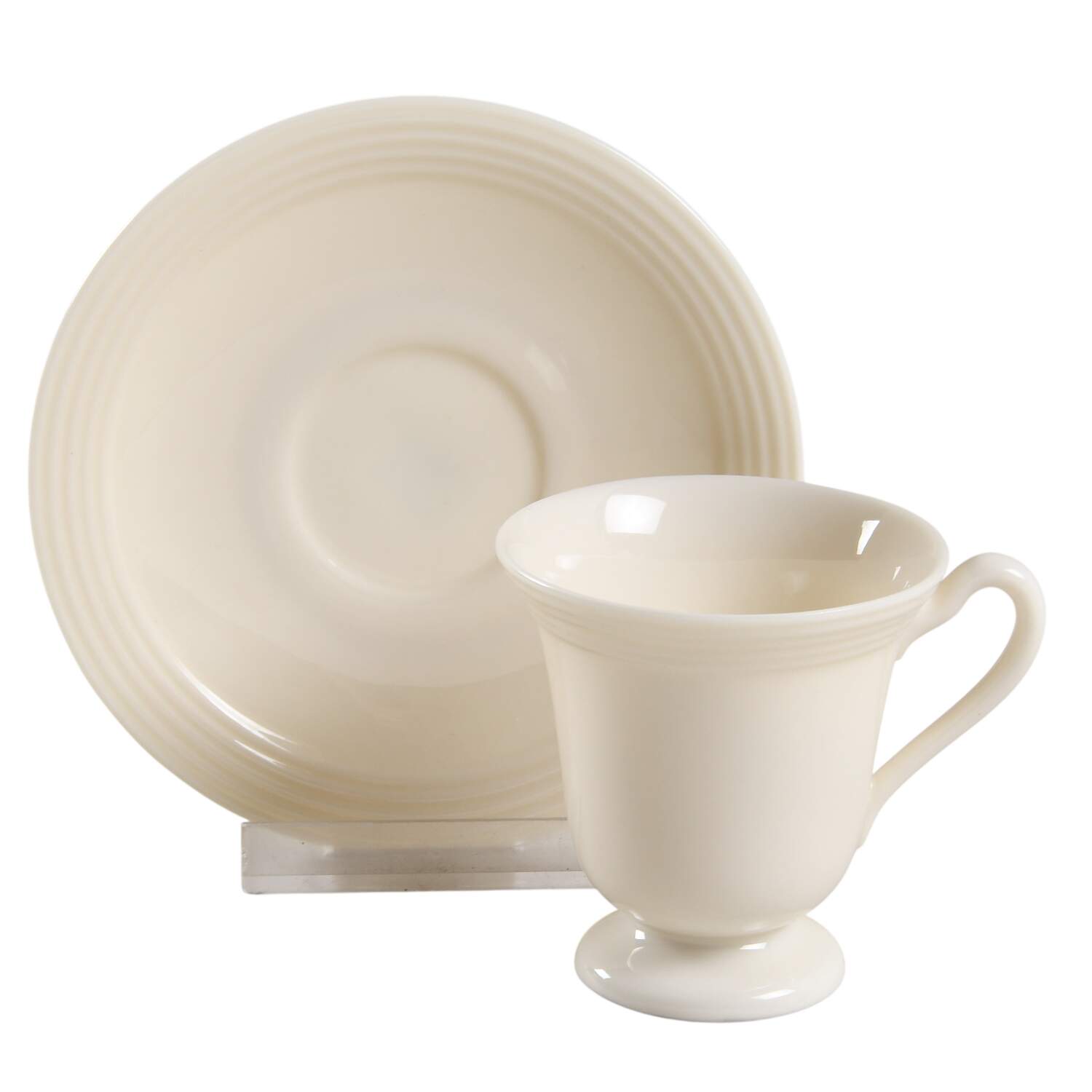 Plymouth (No Color Band) Footed Demitasse Cup & Saucer Set by Lenox-1