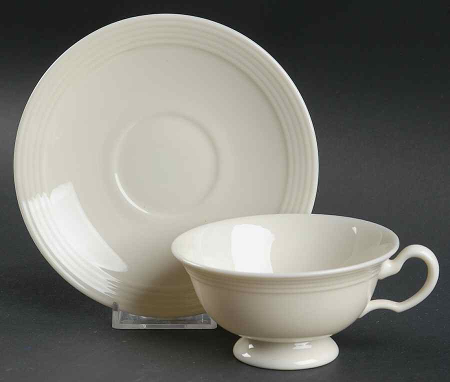 Plymouth (No Color Band) Footed Cup & Saucer Set by Lenox-1