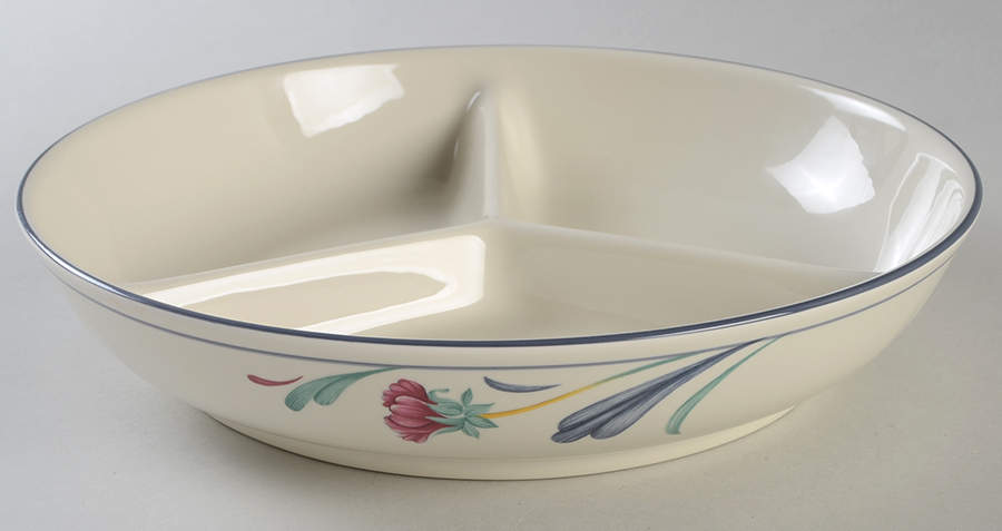 Poppies On Blue 3-Part Round Divided Server by Lenox-1