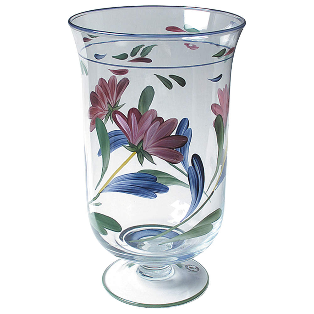 Poppies On Blue Pedestal Glassware Hurricane by Lenox-1