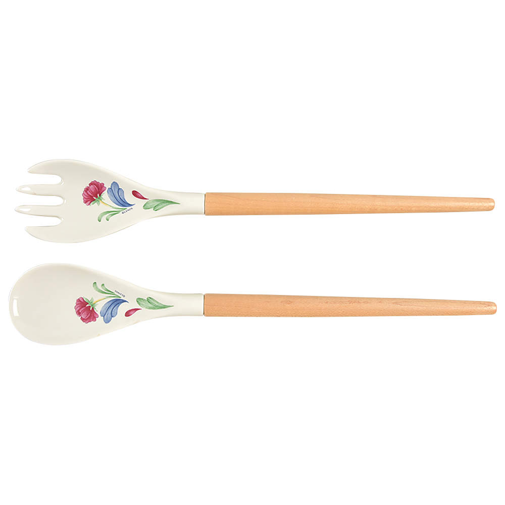 Poppies On Blue Salad Serving Set Wood Handle by Lenox-1