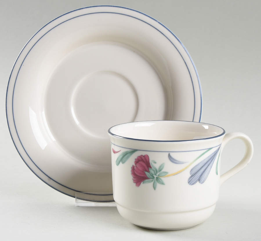 Poppies On Blue Flat Cup & Saucer Set by Lenox-1