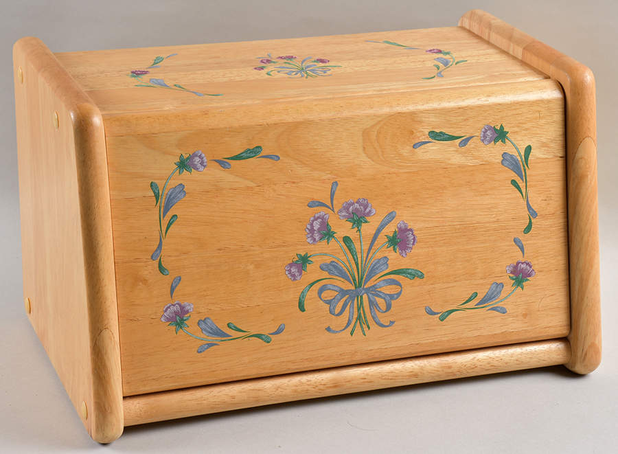 Poppies On Blue Wood Bread Box by Lenox-1