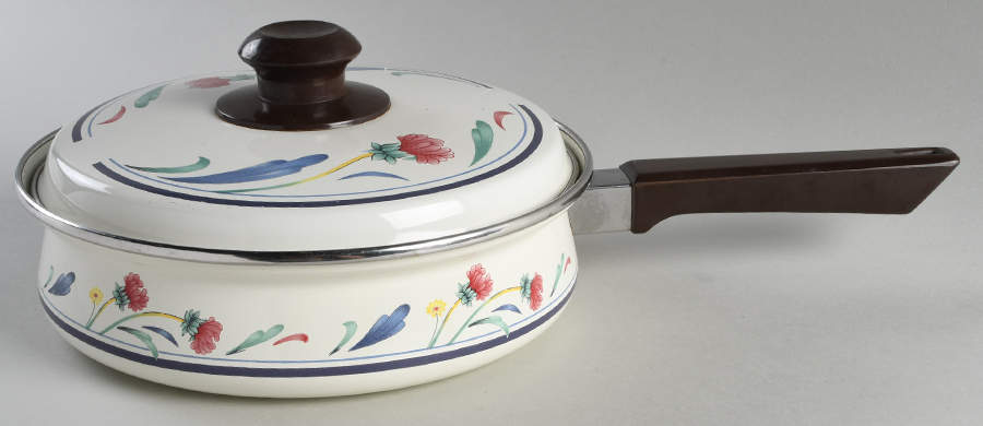 Poppies On Blue 8" Metal Skillet & Lid by Lenox-1