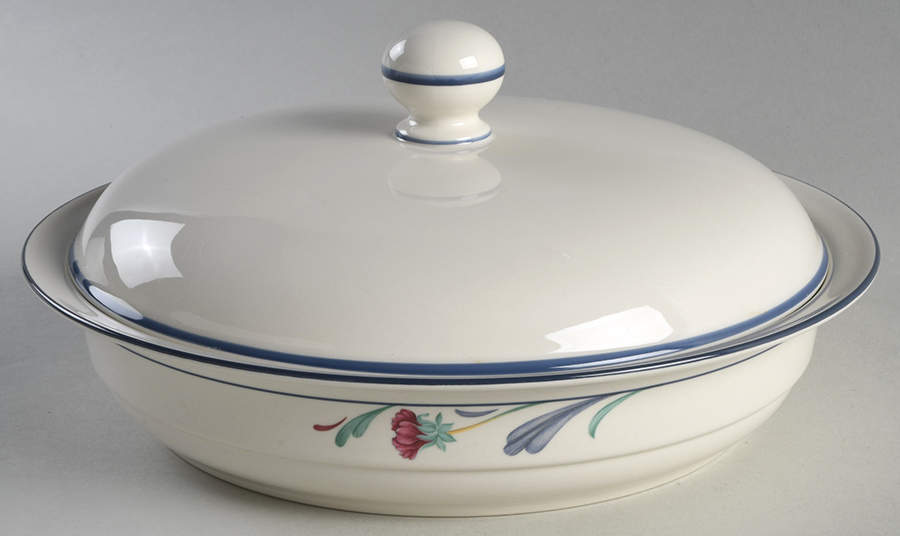 Poppies On Blue Round Covered Vegetable-Uses RV9 as Base + C2CVL by Lenox-1
