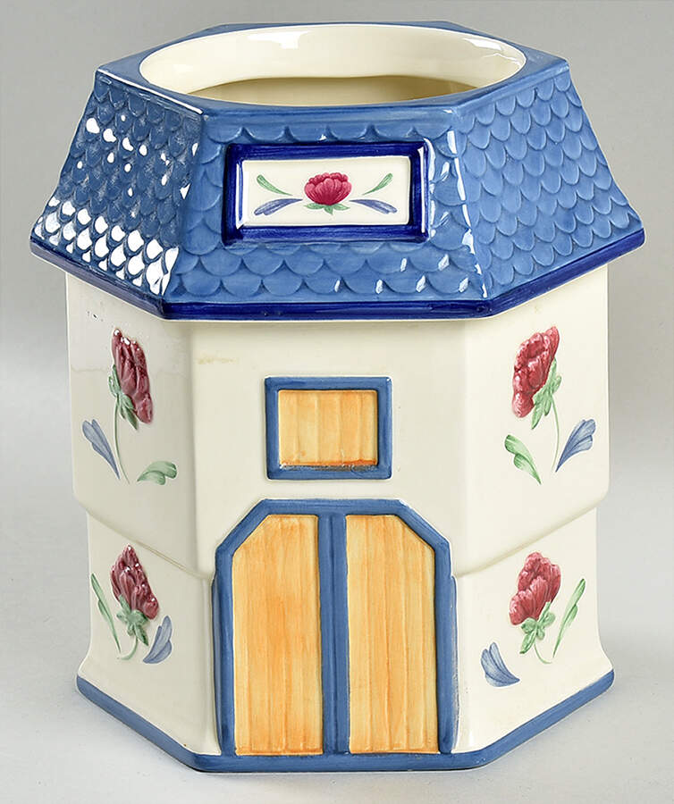 Poppies On Blue Figural Cookie Jar No Lid by Lenox-1