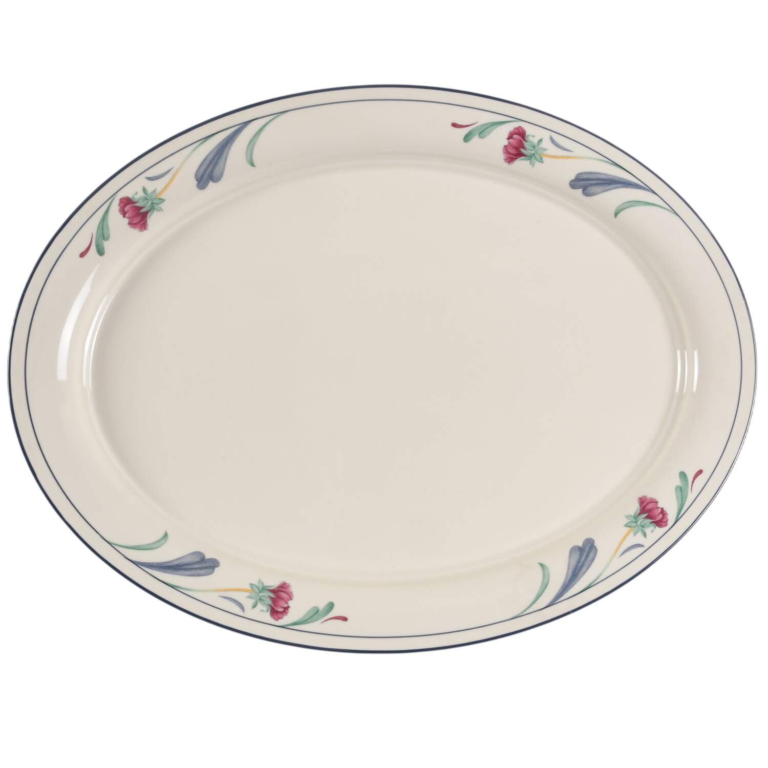 Poppies On Blue 14" Oval Serving Platter by Lenox-1