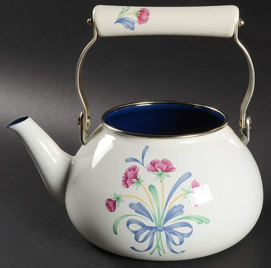 Poppies On Blue Metal Kettle No Lid by Lenox-1