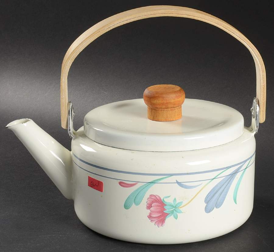 Poppies On Blue Metal Kettle & Lid by Lenox-1