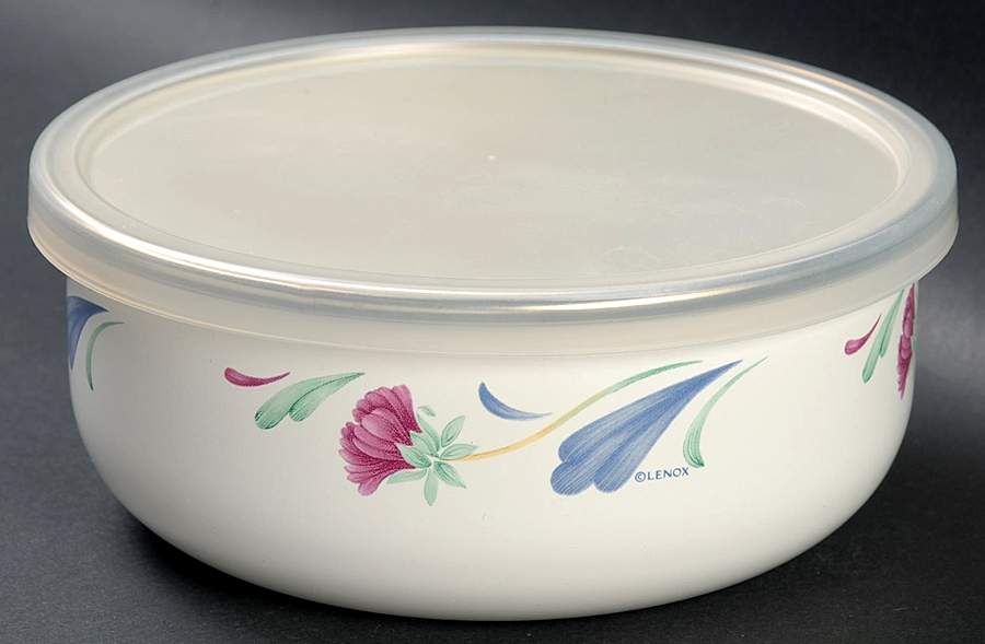 Poppies On Blue 6" Metal Bowl W/Plastic Lid by Lenox-1