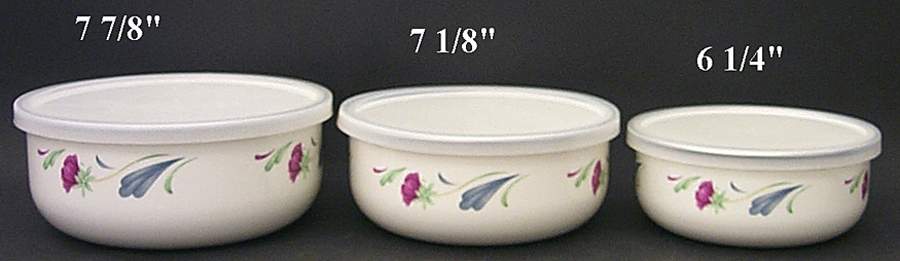 Poppies On Blue 3 Pc Metal Bowl W/Plastic Lid (6", 7", 7 3/4") by Lenox-1