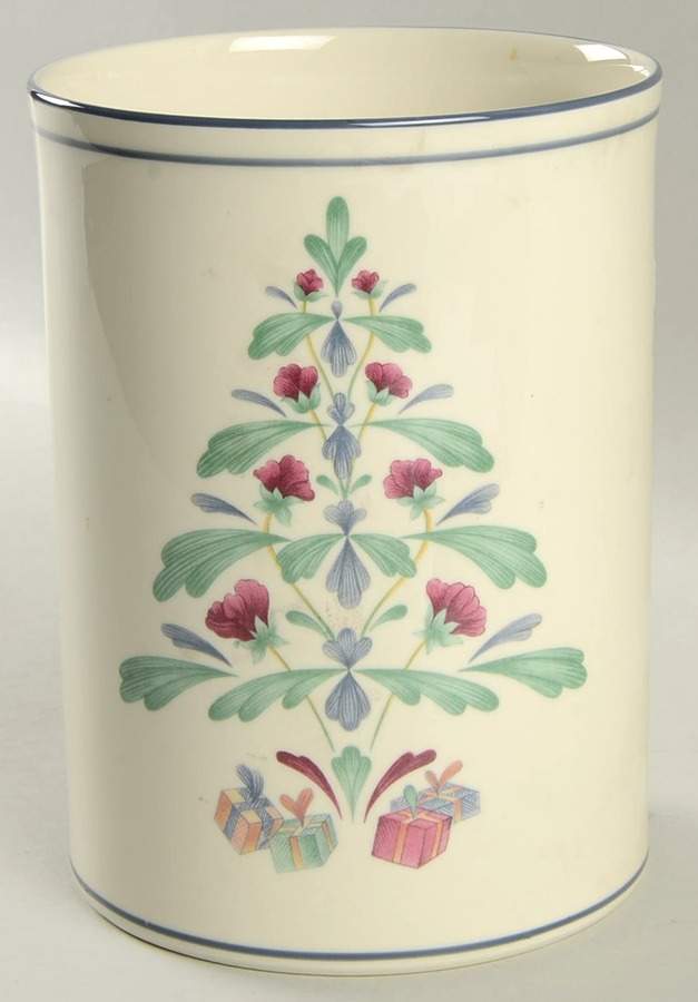 Poppies On Blue Christmas Cookie Jar No Lid by Lenox-1