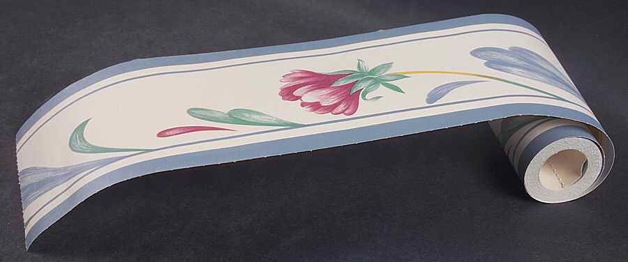 Poppies On Blue Wallpaper Border by Lenox-1