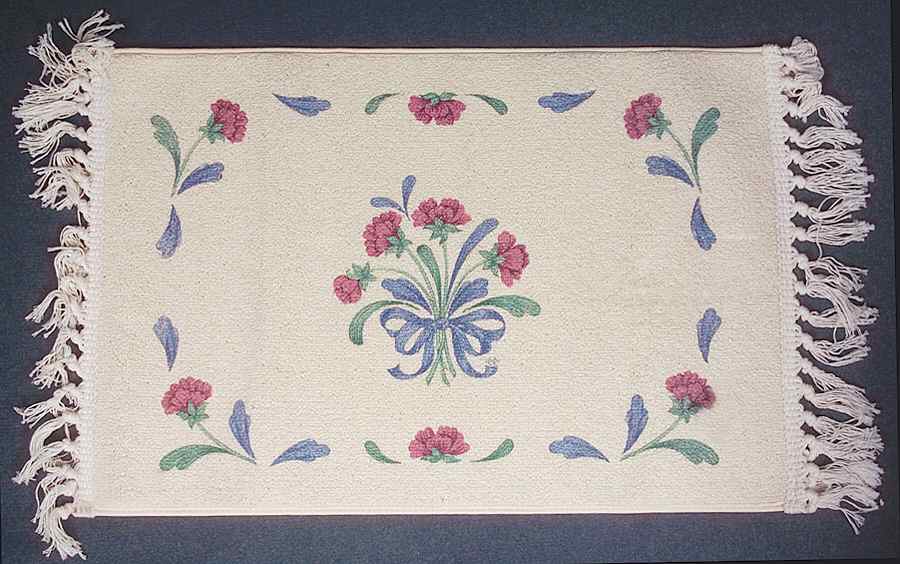 Poppies On Blue Rectangular Berber Rug by Lenox-1
