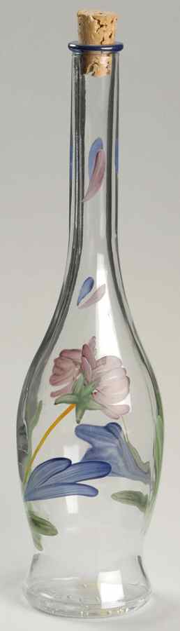 Poppies On Blue Glassware Bottle with Cork Stopper by Lenox-1