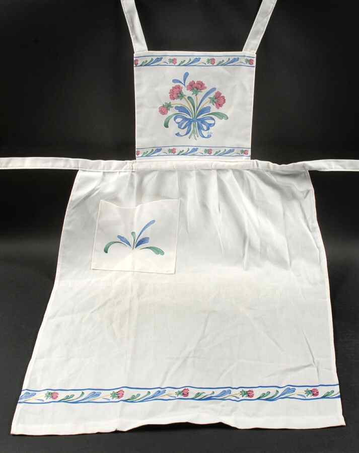 Poppies On Blue Cloth Kitchen Apron by Lenox-1