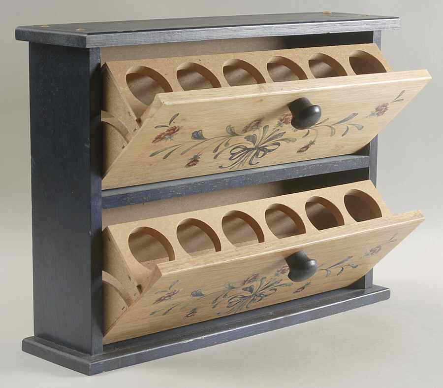 Poppies On Blue Wood Rack for Spice Jar Set by Lenox-1