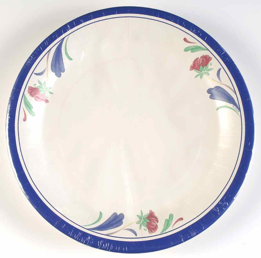 Poppies On Blue (Pack of 12) Paper Dinner Plates by Lenox-1