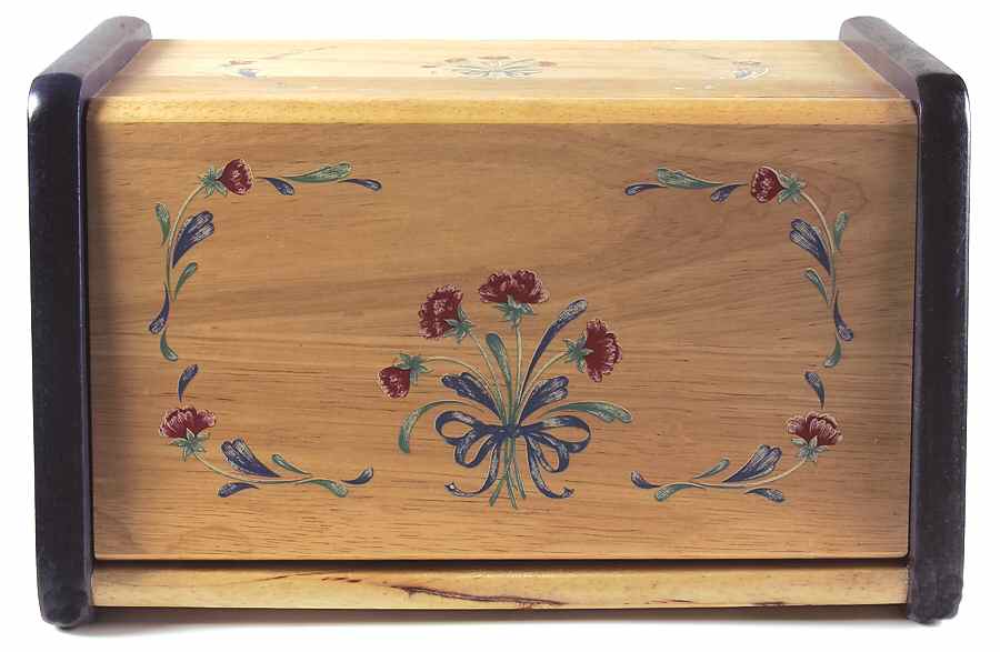 Poppies On Blue Wood Bread Box by Lenox-1